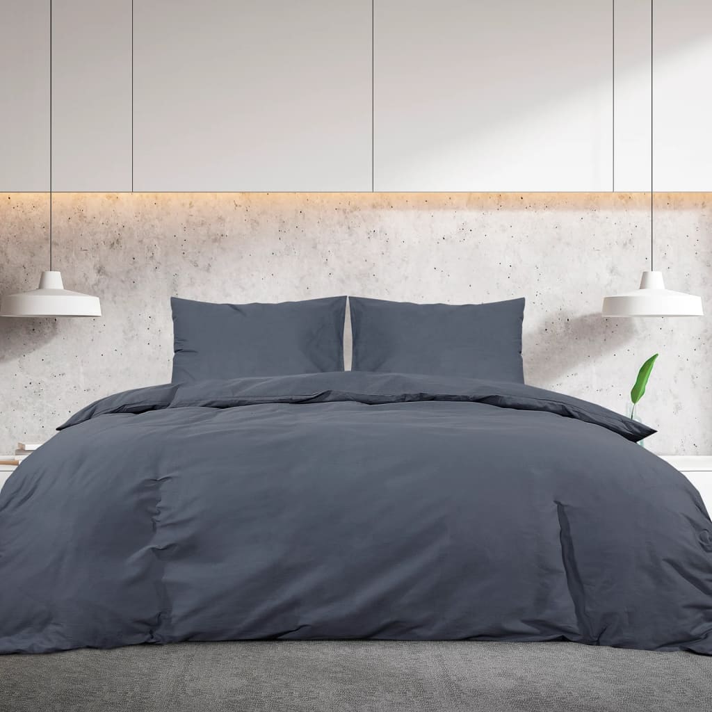 Set Copripiumino Antracite 200x200 cm in Cotone | homemem39