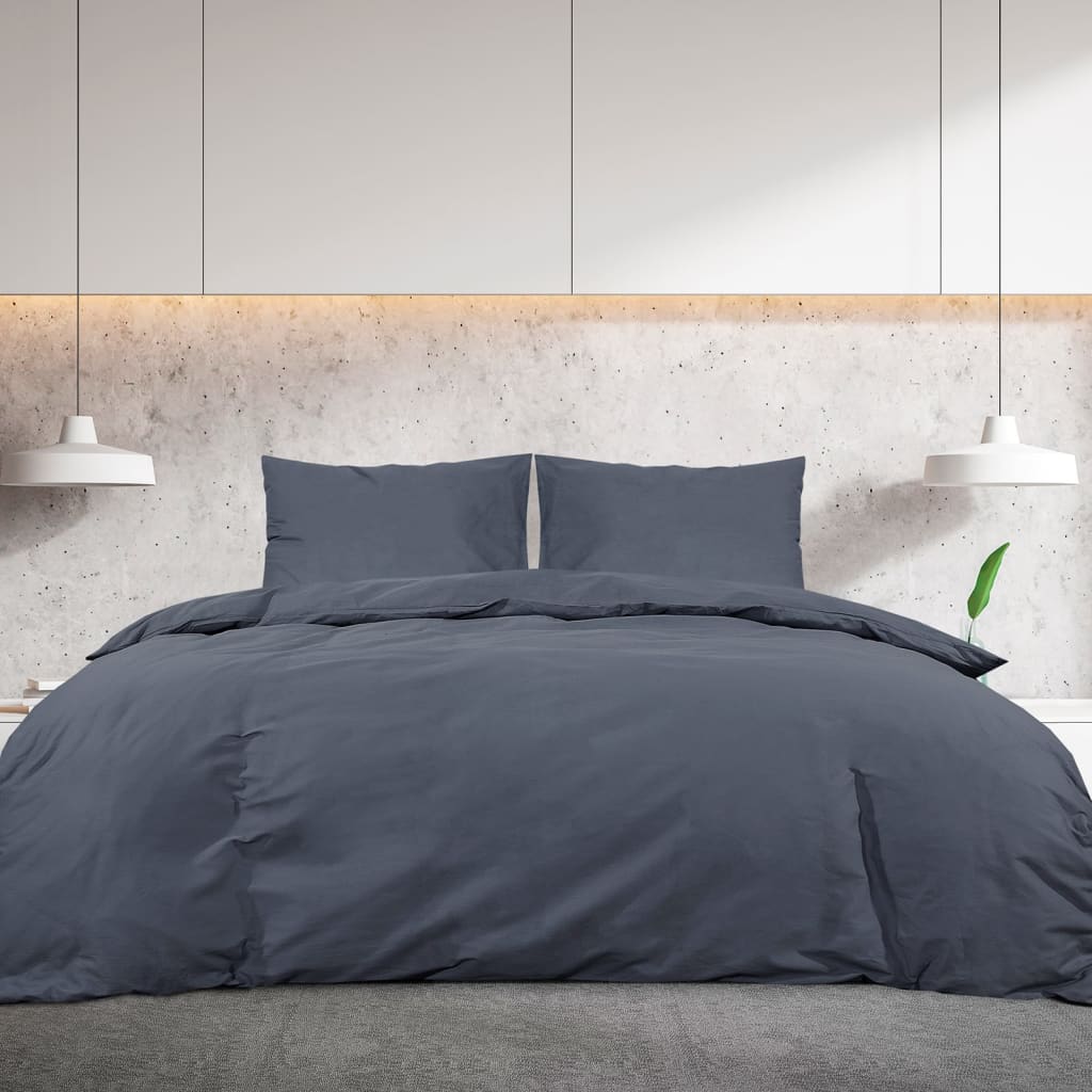 Set Copripiumino Antracite 155x220 cm in Cotone | homemem39