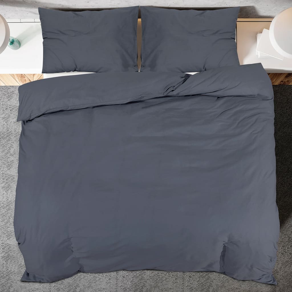 Set Copripiumino Antracite 155x220 cm in Cotone | homemem39