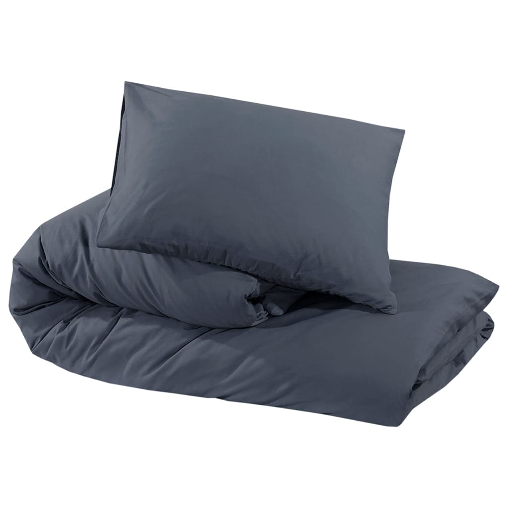 Set Copripiumino Antracite 155x220 cm in Cotone | homemem39