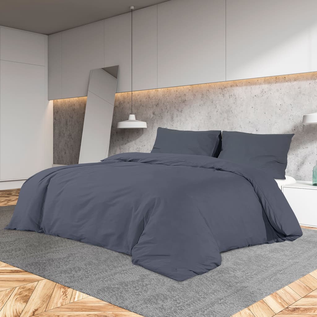 Set Copripiumino Antracite 155x220 cm in Cotone | homemem39