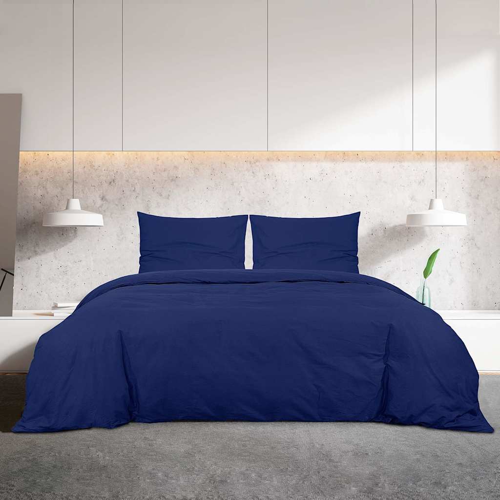 Set Copripiumino Blu Marino 240x220 cm in Cotone | homemem39