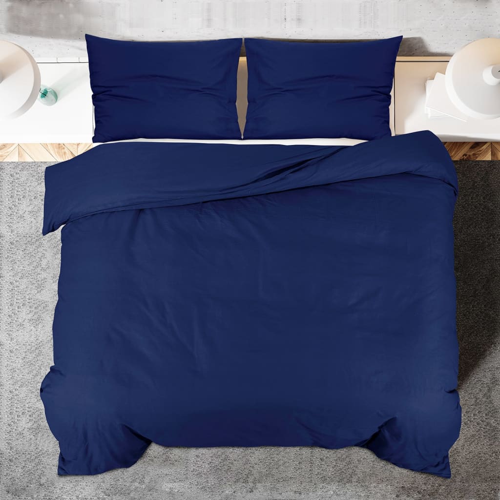 Set Copripiumino Blu Marino 135x200 cm in Cotone | homemem39