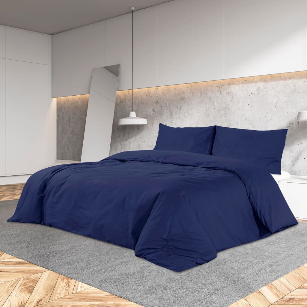 Set Copripiumino Blu Marino 200x220 cm in Cotone | homemem39