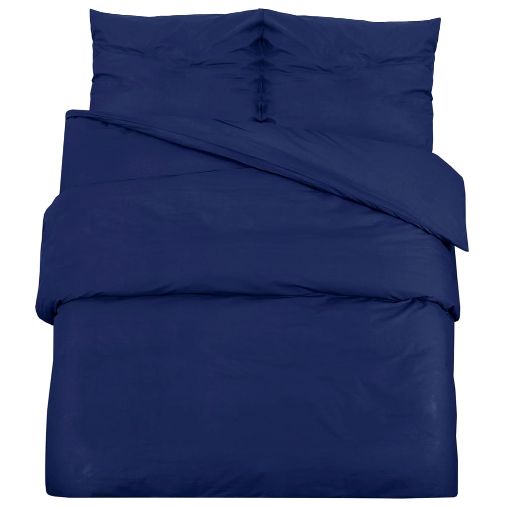 Set Copripiumino Blu Marino 260x220 cm in Cotone