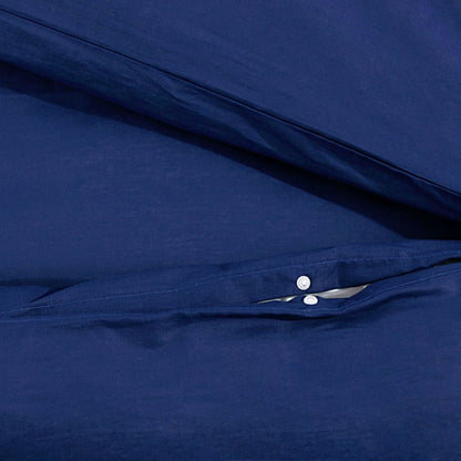 Set Copripiumino Blu Marino 260x220 cm in Cotone