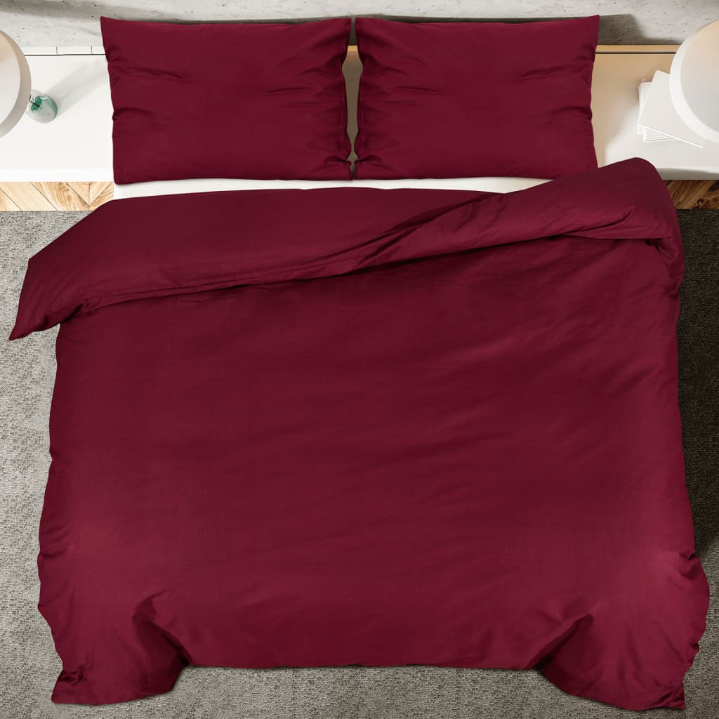 Set Copripiumino Bordò 140x200 cm in Cotone | homemem39