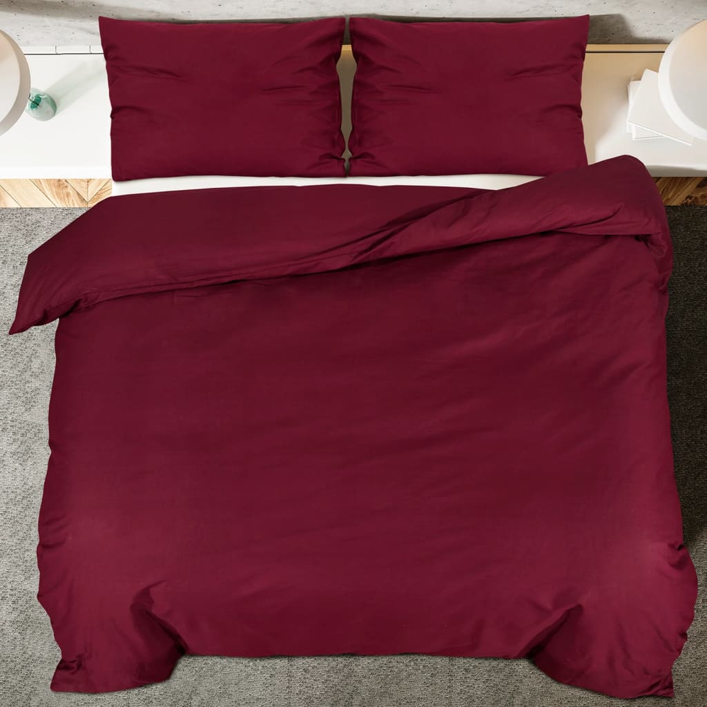 Set Copripiumino Bordò 140x200 cm in Cotone | homemem39