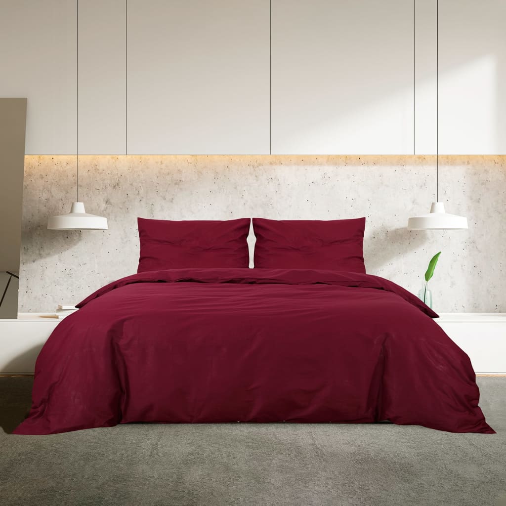 Set Copripiumino Bordò 260x240 cm in Cotone | homemem39