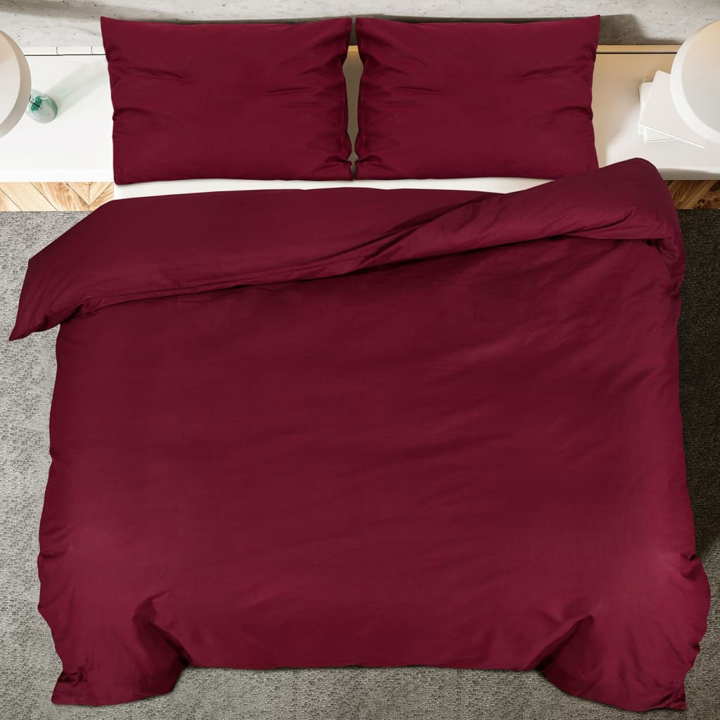 Set Copripiumino Bordò 155x220 cm in Cotone | homemem39
