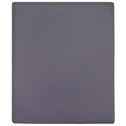 Lenzuola con Angoli Jersey 2 pz Antracite 100x200 cm Cotone - homemem39