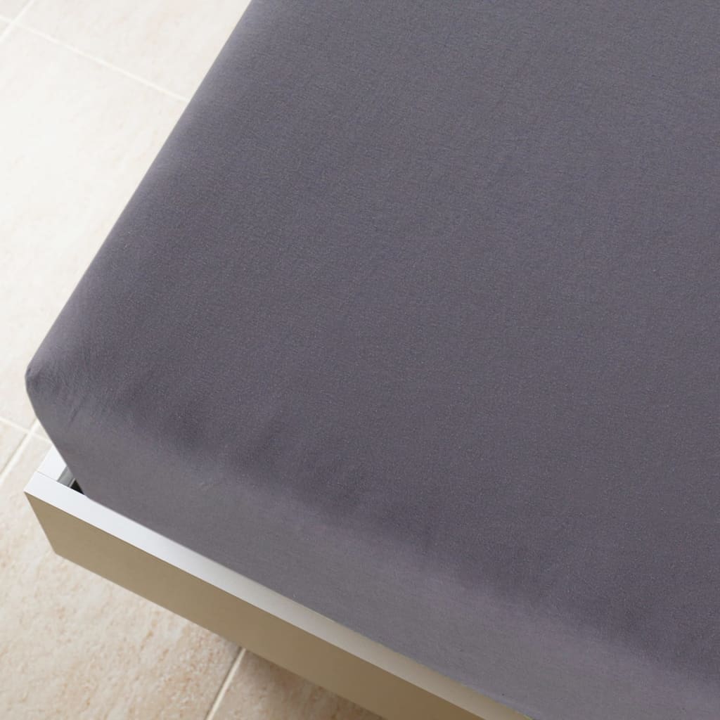 Lenzuola con Angoli Jersey 2 pz Antracite 180x200 cm Cotone - homemem39