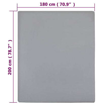 Lenzuola con Angoli Jersey 2pz Grigio 180x200 cm Cotone - homemem39