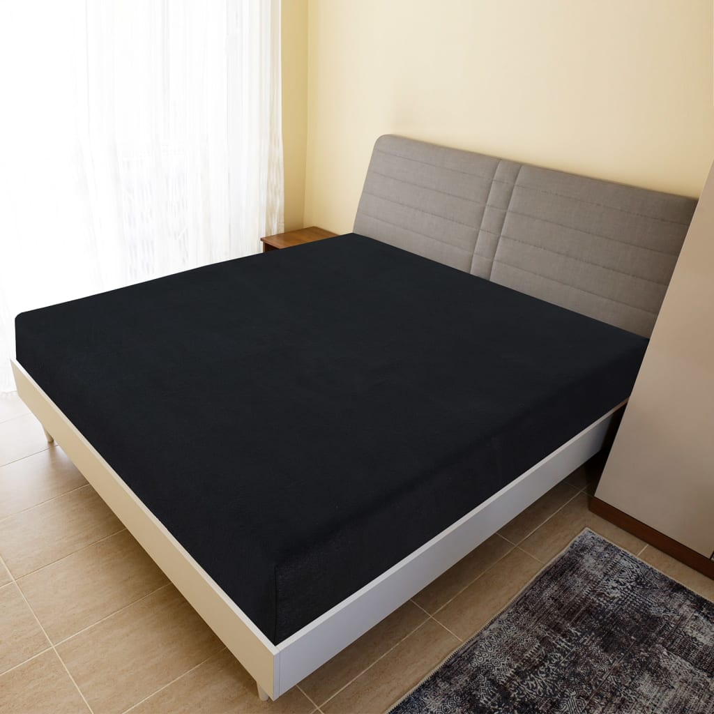 Lenzuola con Angoli Jersey 2pz Nero 90x200 cm Cotone - homemem39