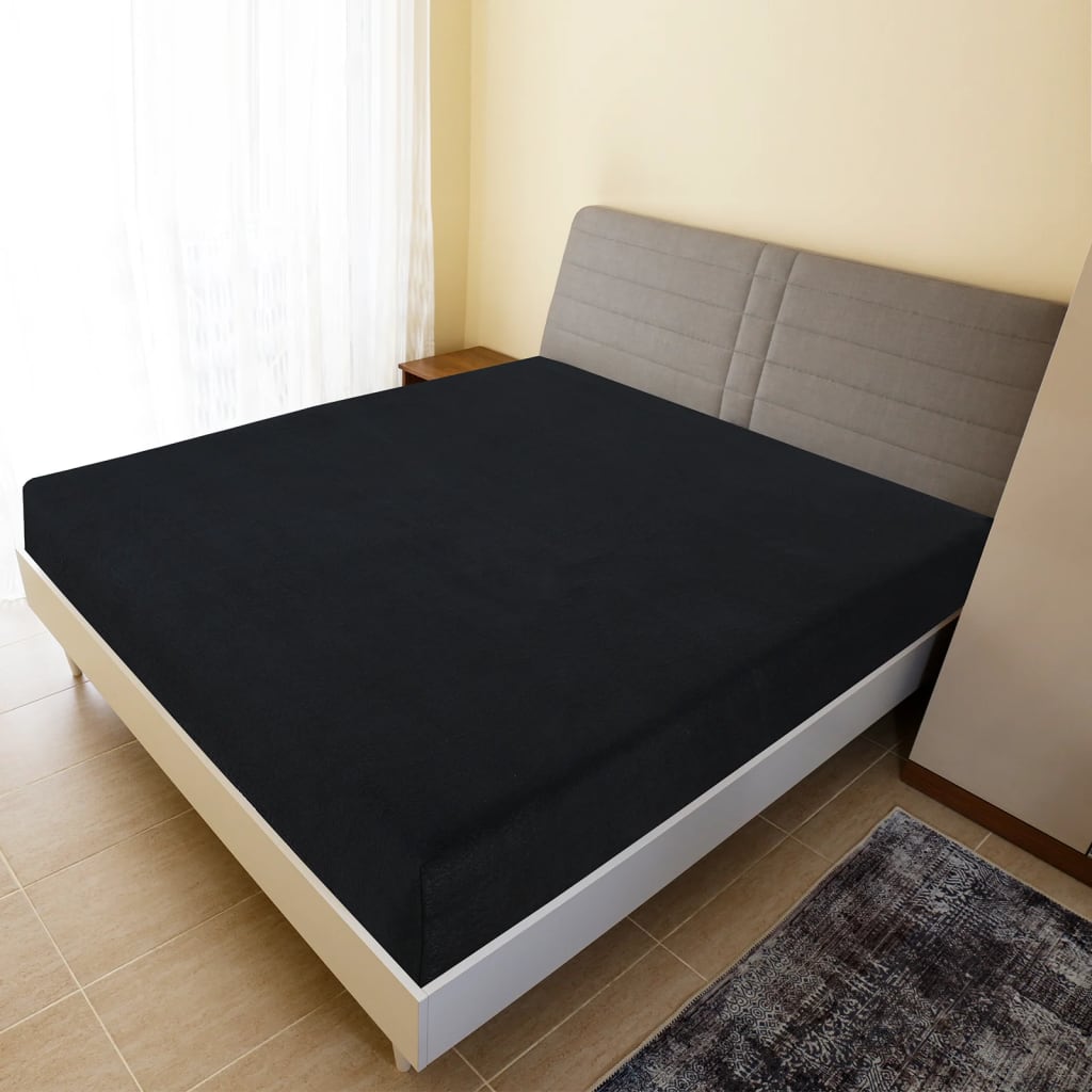 Lenzuola con Angoli Jersey 2pz Nero 100x200 cm Cotone - homemem39