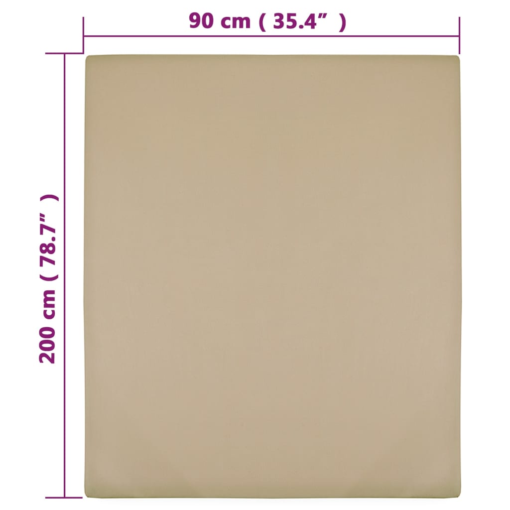 Lenzuola con Angoli Jersey 2pz Tortora 90x200 cm Cotone - homemem39