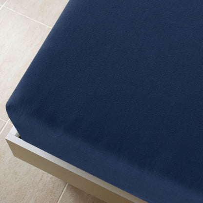 Lenzuolo con Angoli Jersey Blu Marino 90x200 cm Cotone - homemem39