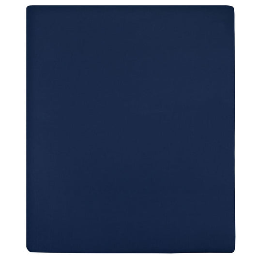 Lenzuola con Angoli Jersey 2pz Blu Marino 90x200 cm Cotone - homemem39