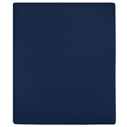 Lenzuola con Angoli Jersey 2pz Blu Marino 100x200 cm Cotone - homemem39