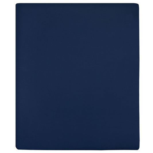 Lenzuola con Angoli Jersey 2pz Blu Marino 140x200 cm Cotone - homemem39