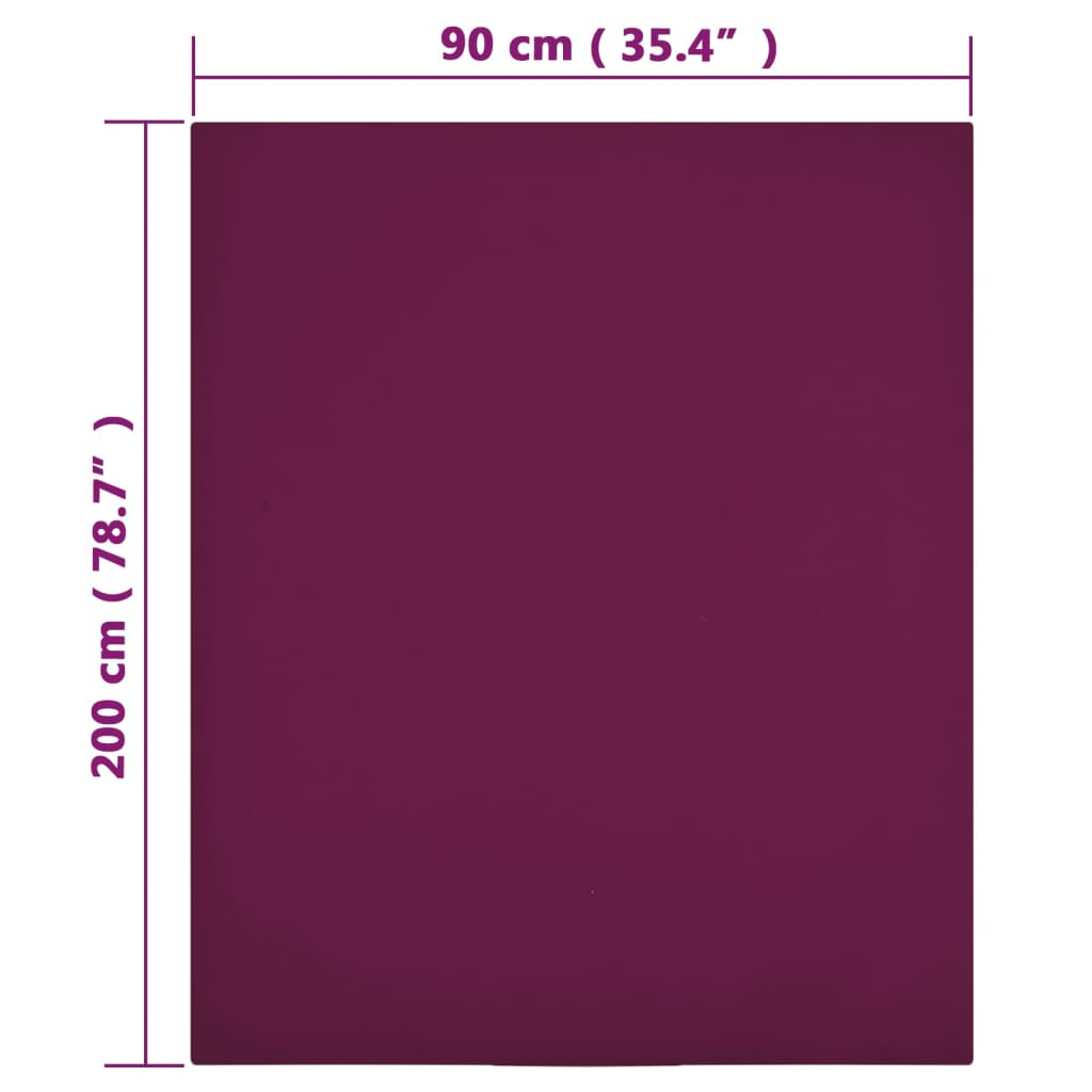 Lenzuola con Angoli Jersey 2pz Bordò 90x200 cm Cotone - homemem39