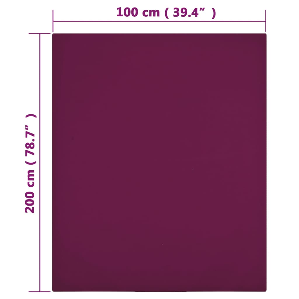 Lenzuolo con Angoli Jersey Bordò 100x200 cm Cotone - homemem39