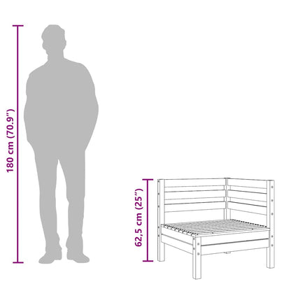 Divano Angolare da Giardino Bianco in Legno Massello di Pino - homemem39