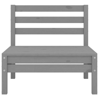 Divano Centrale da Giardino Grigio in Legno Massello di Pino - homemem39
