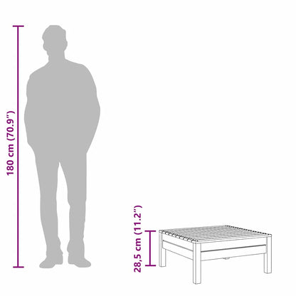 Poggiapiedi da Giardino Bianco in Legno Massello di Pino - homemem39