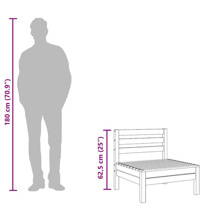 Divani Centrali da Giardino 2 pz in Massello di Pino Bianco