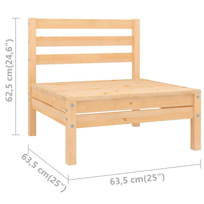 Divani Centrali da Giardino 4 pz in Legno Massello di Pino