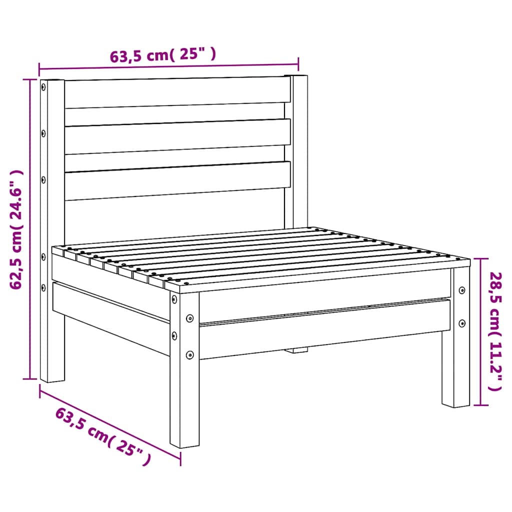 Divani Centrali da Giardino 4pz Ambra in Legno Massello di Pino - homemem39