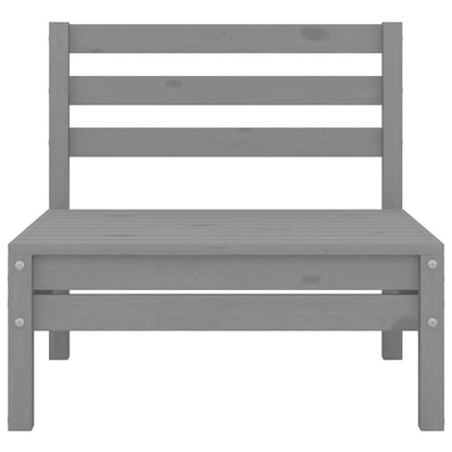 Set Divani da Giardino 4 pz Grigio in Legno Massello di Pino - homemem39