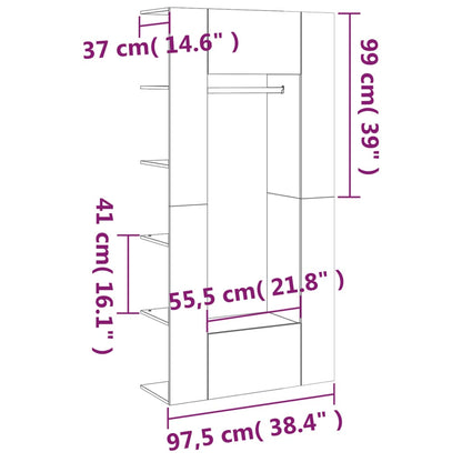 Mobili da Corridoio 2 pz Grigio Cemento in Legno Multistrato | homemem39
