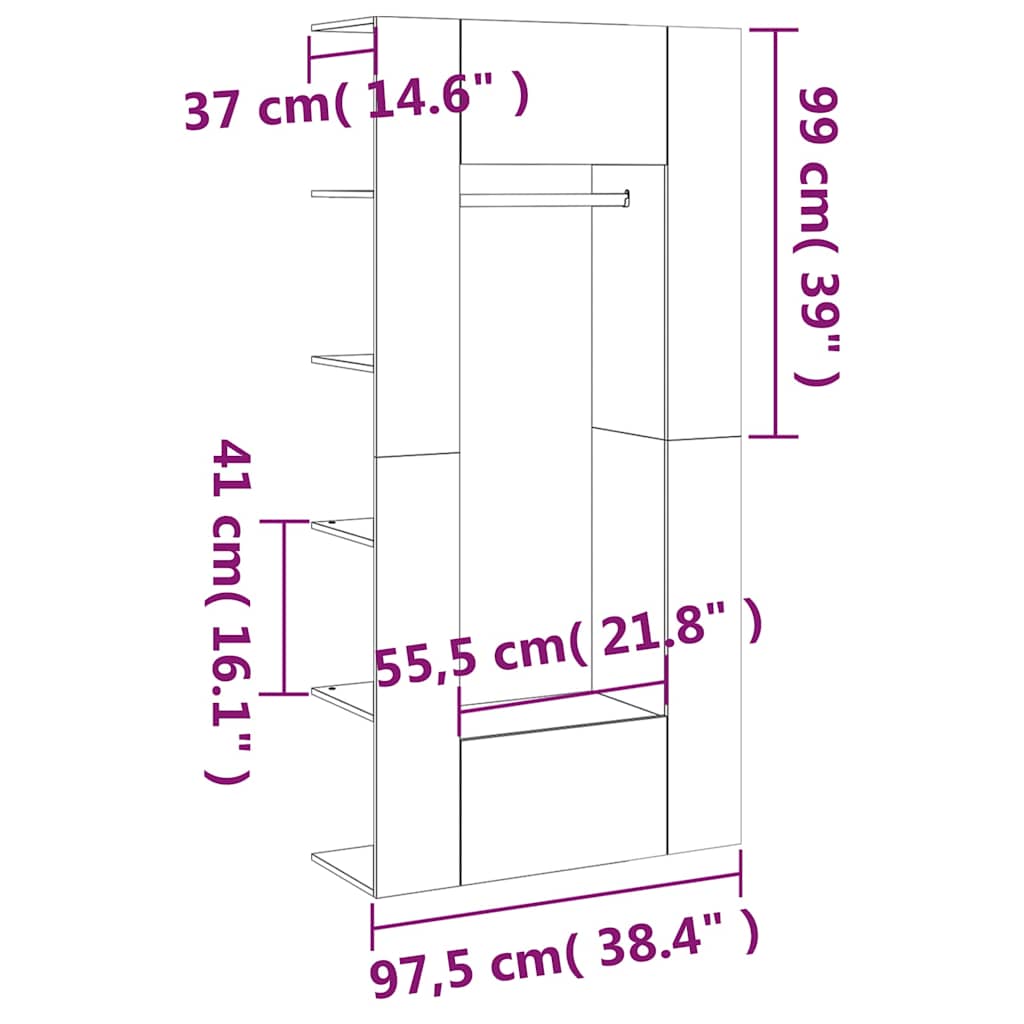 Mobili da Corridoio 2 pz in legno multistrato