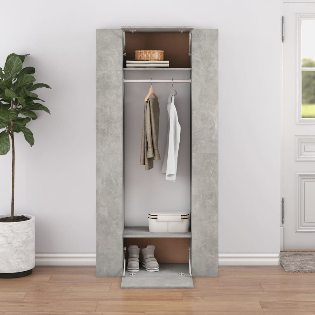 Mobili da Corridoio 2 pz Grigio Cemento in Legno Multistrato | homemem39