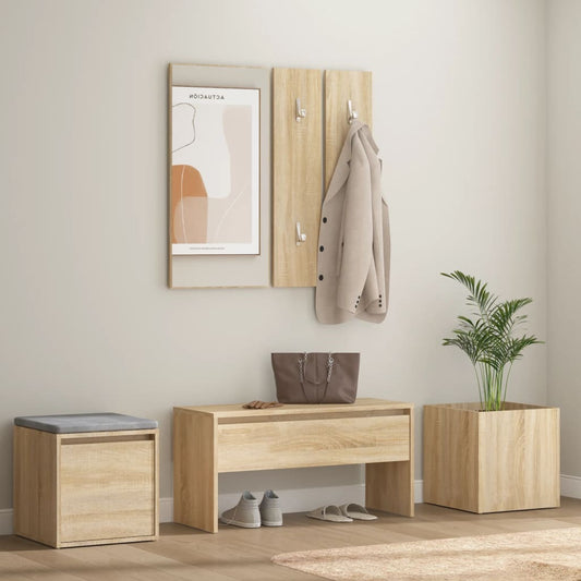 Set di Mobili da Corridoio Rovere Sonoma in Legno Multistrato | homemem39