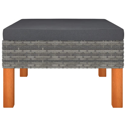 Set Divani Giardino 10pz Polyrattan Legno di Eucalipto Grigio - homemem39