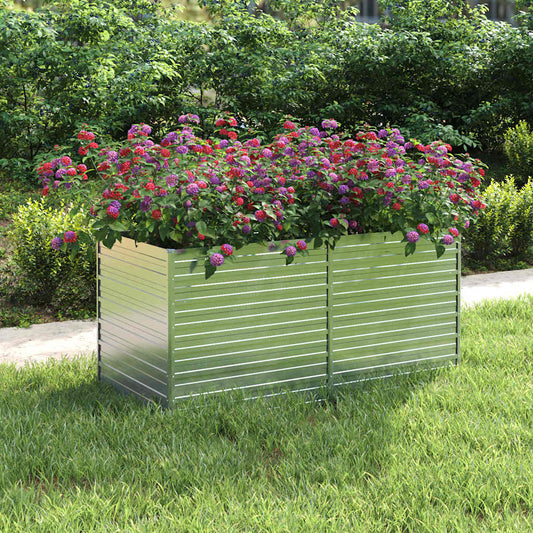 Letto Rialzato Giardino 160x80x77 cm in Acciaio Zincato Argento - homemem39