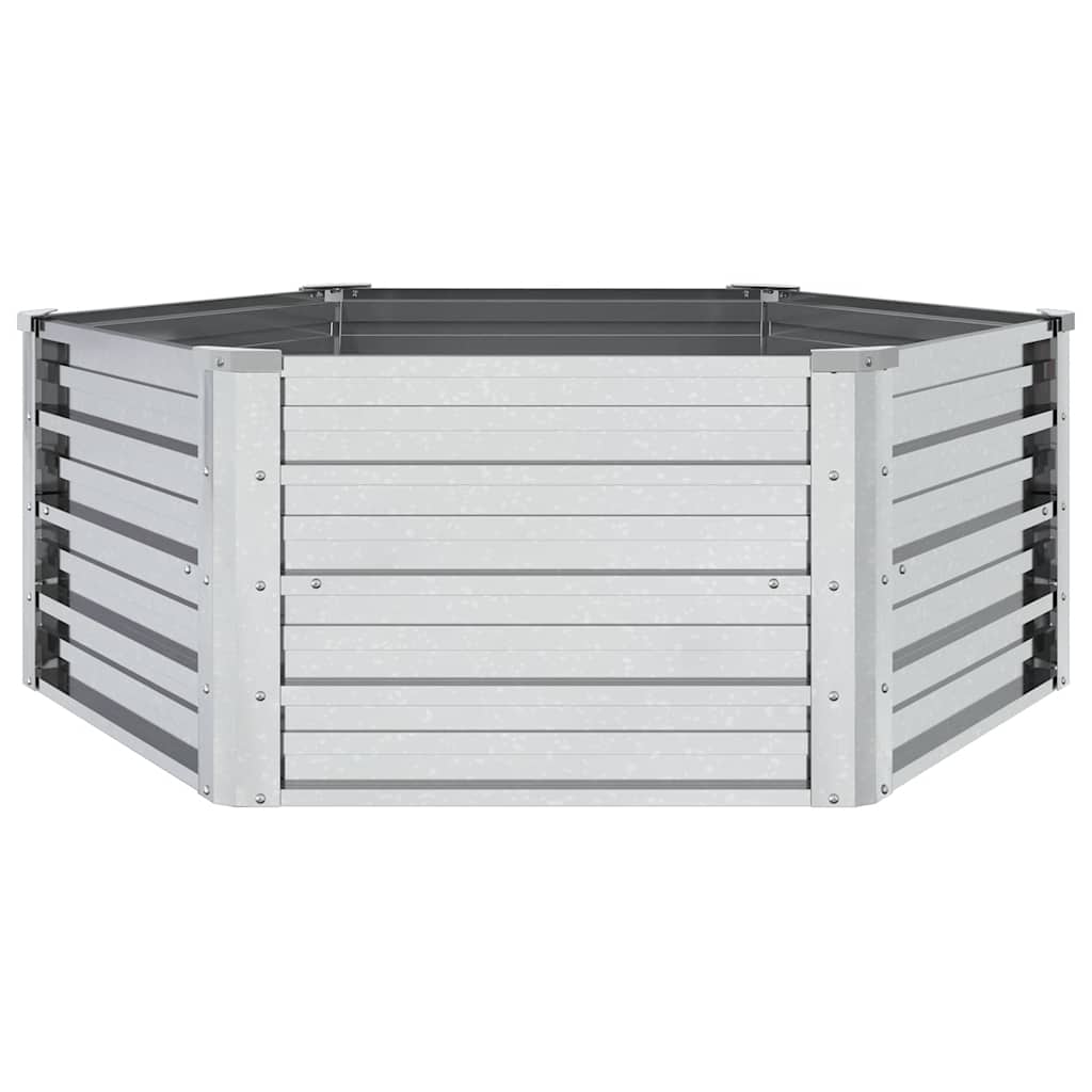 Letto Rialzato da Giardino 129x45 cm in Acciaio Zincato Argento - homemem39