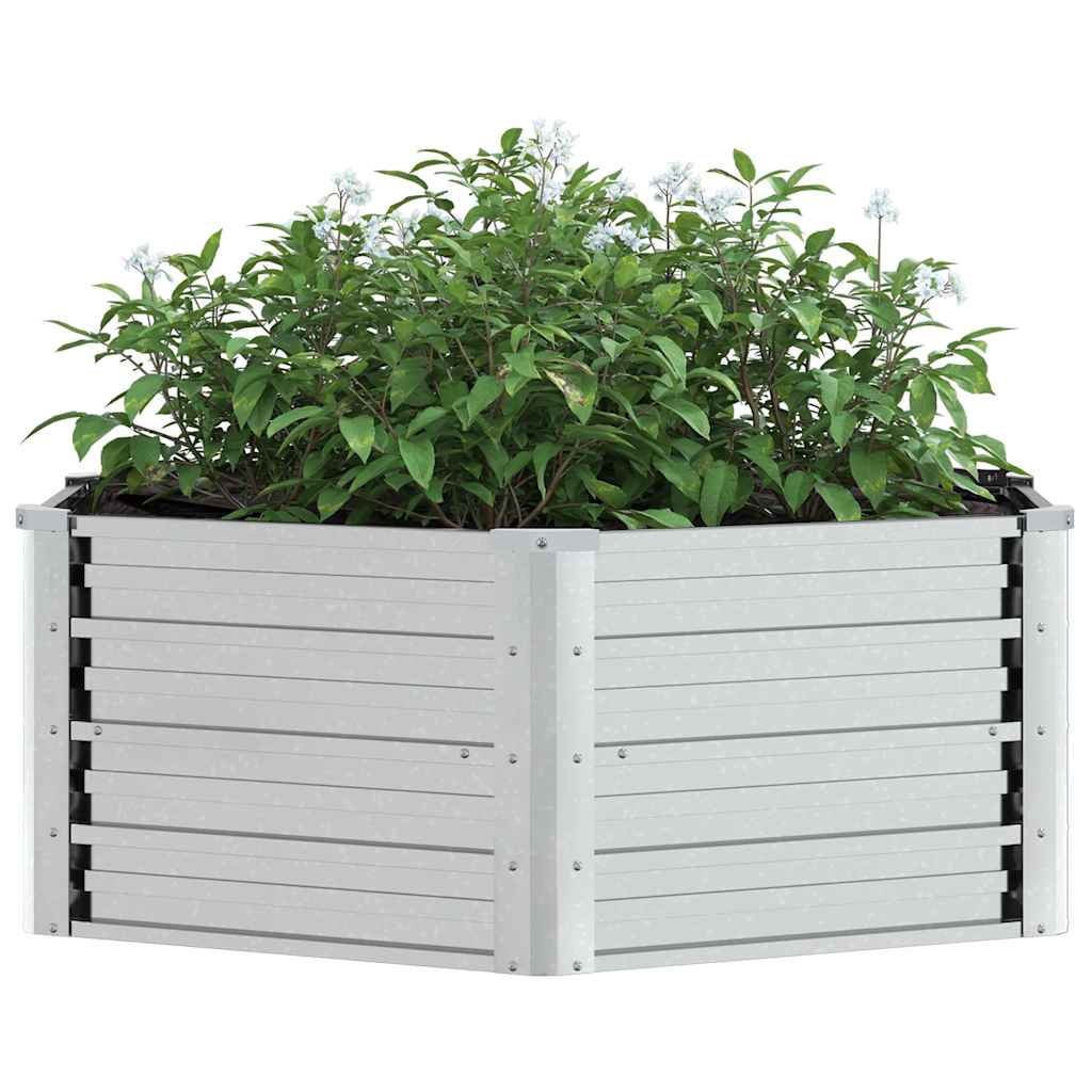 Letto Rialzato da Giardino 129x45 cm in Acciaio Zincato Argento | homemem39