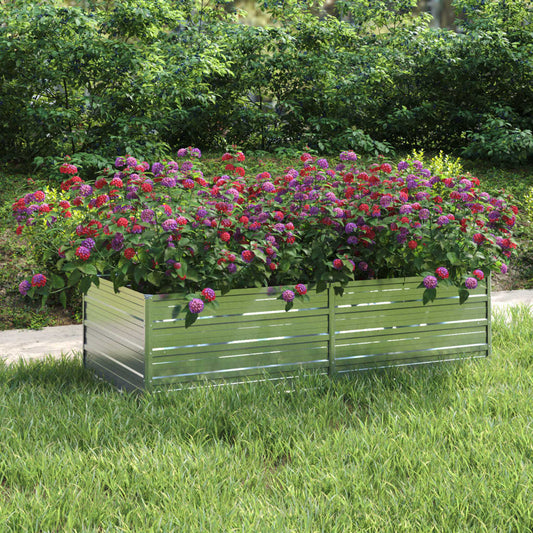Letto Rialzato Giardino 160x80x45 cm in Acciaio Zincato Argento - homemem39