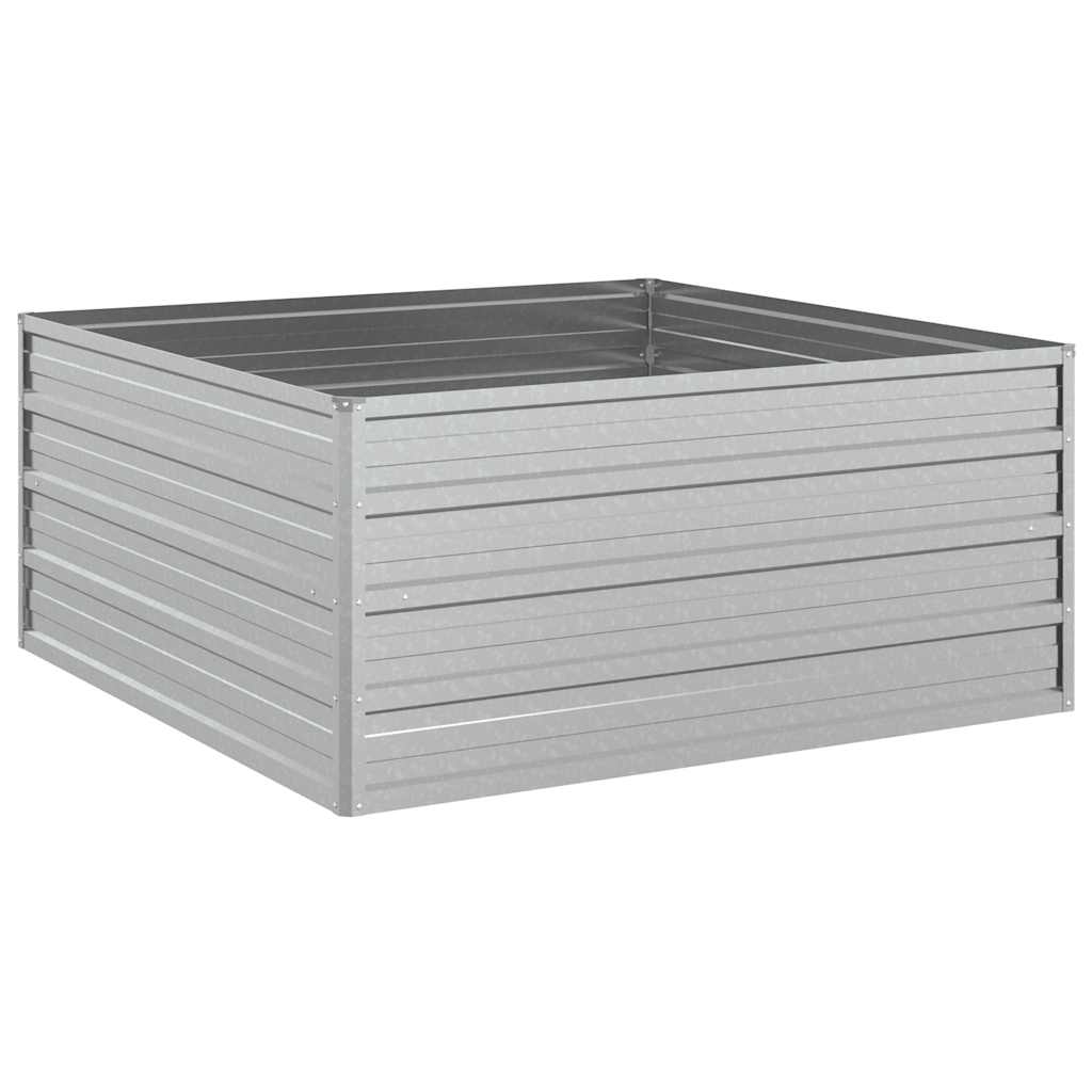 Letto Rialzato Giardino 100x100x45cm in Acciaio Zincato Argento | homemem39