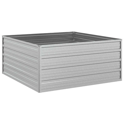 Letto Rialzato Giardino 100x100x45cm in Acciaio Zincato Argento | homemem39