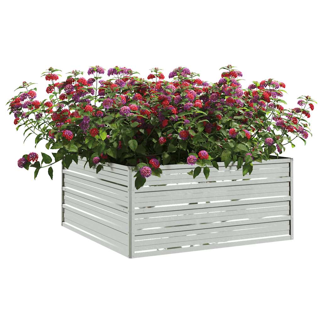 Letto Rialzato Giardino 100x100x45cm in Acciaio Zincato Argento | homemem39