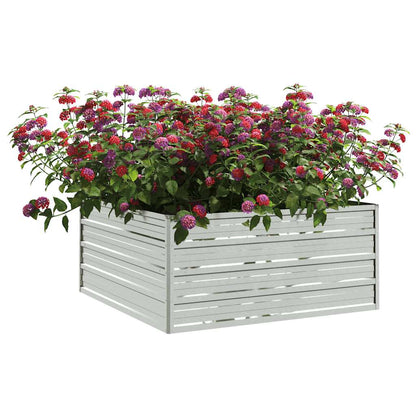 Letto Rialzato Giardino 100x100x45cm in Acciaio Zincato Argento | homemem39