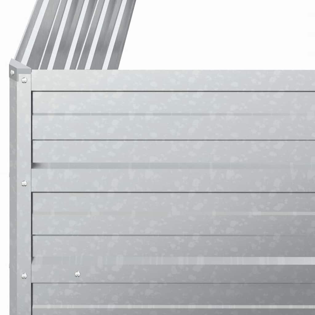 Letto Rialzato Giardino 100x100x45cm in Acciaio Zincato Argento | homemem39