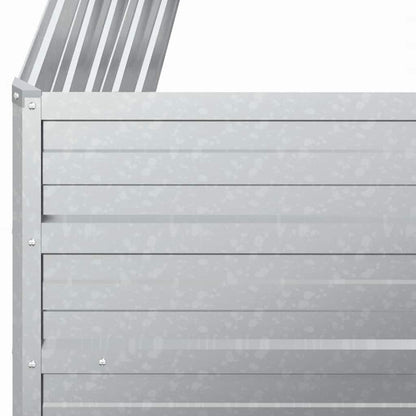 Letto Rialzato Giardino 100x100x45cm in Acciaio Zincato Argento | homemem39
