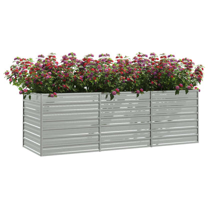 Letto Rialzato Giardino 240x80x77 cm in Acciaio Zincato Argento - homemem39
