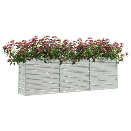 Letto Rialzato Giardino 240x40x77 cm in Acciaio Zincato Argento - homemem39